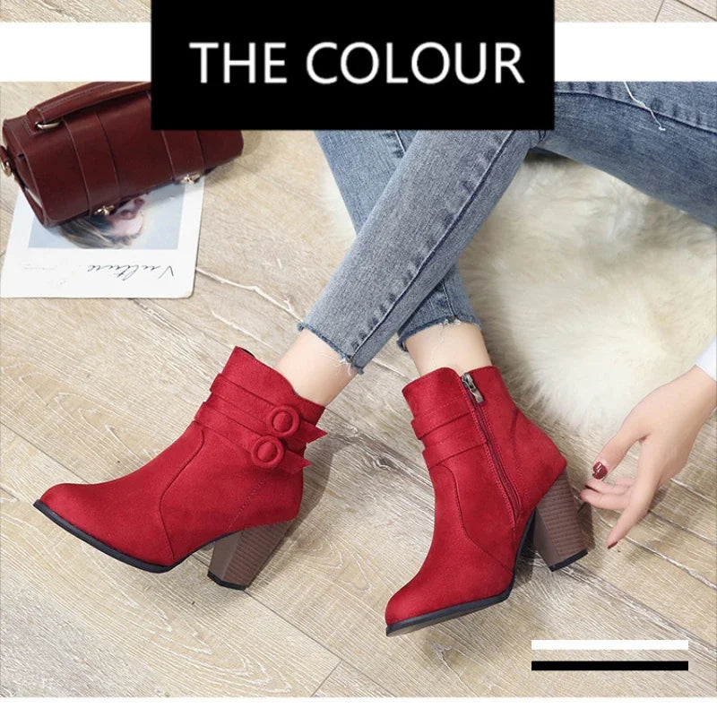 The Lewisham Retro Square-Heel Ankle Boots