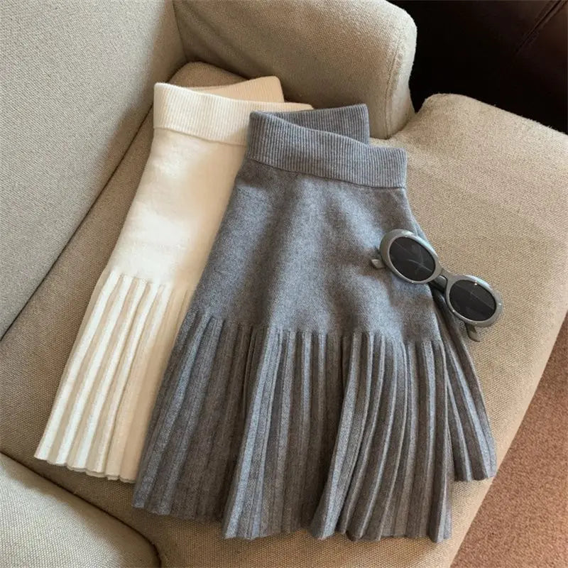 The Hendon Pleated Knit Mini Skirt