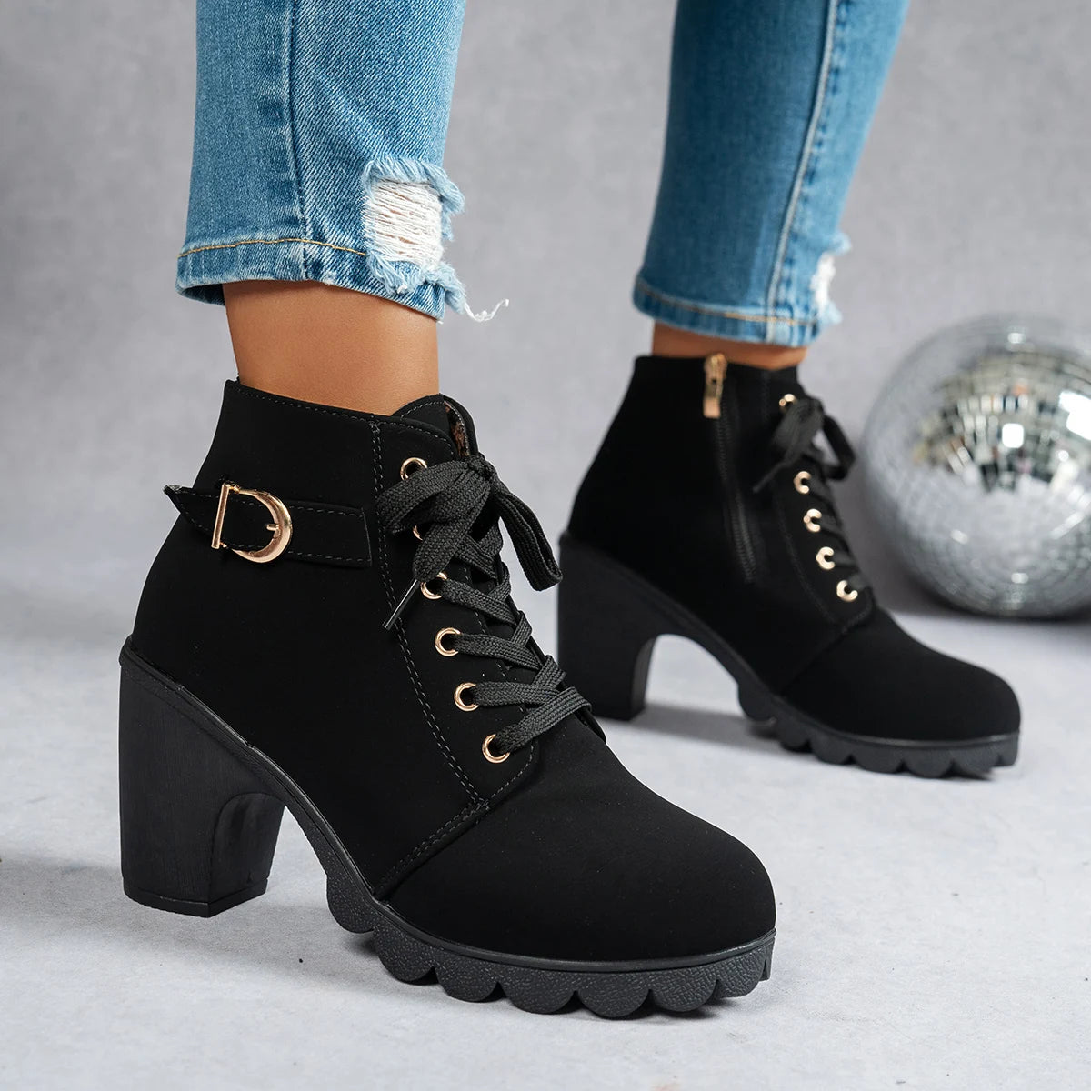 The Ilford Lace-Up Heeled Boots