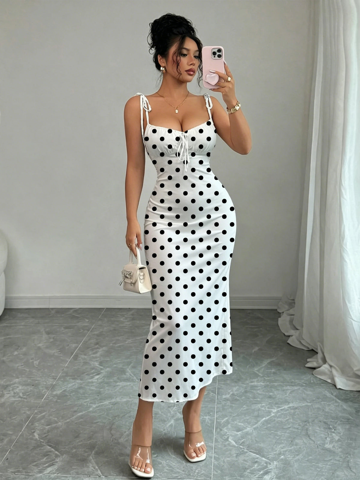 The Marylebone Bow-Strap Midi Dress