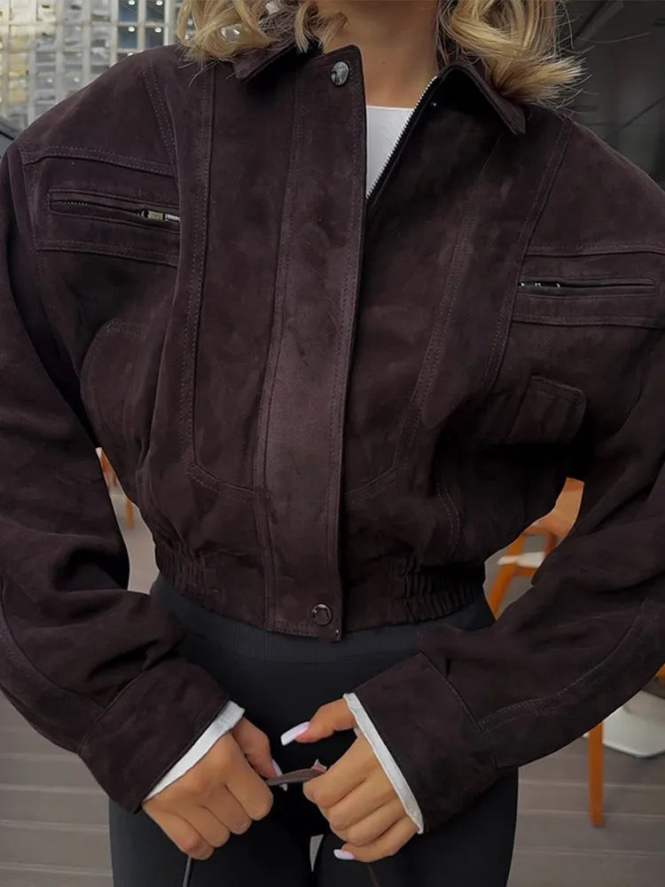 The Colliers Wood Suede-Effect Zip-Up Jacket