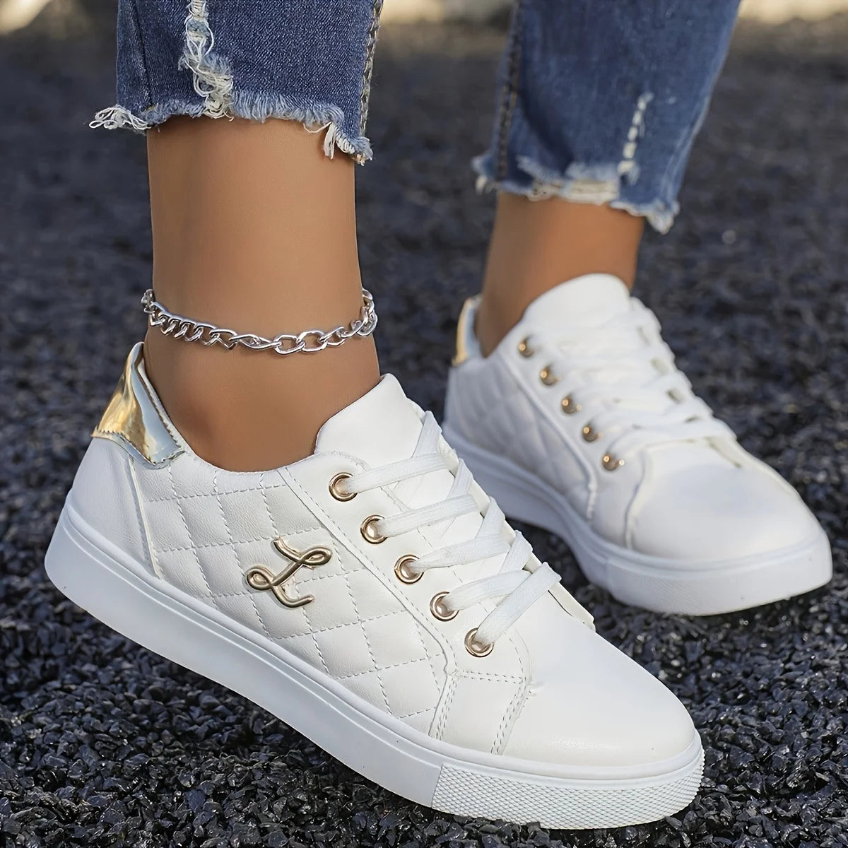 The Mile End Embellished Lace-Up Trainers