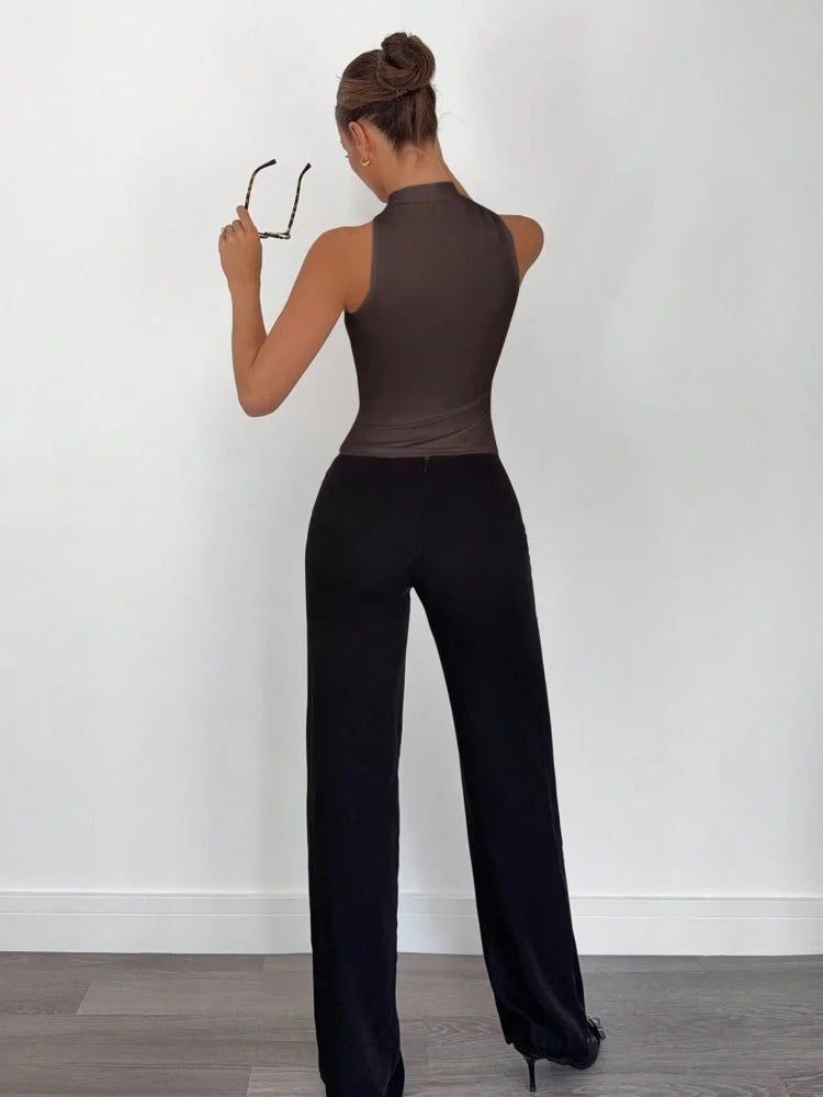 The Tooting Bec Ring-Detail Halter Crop Top