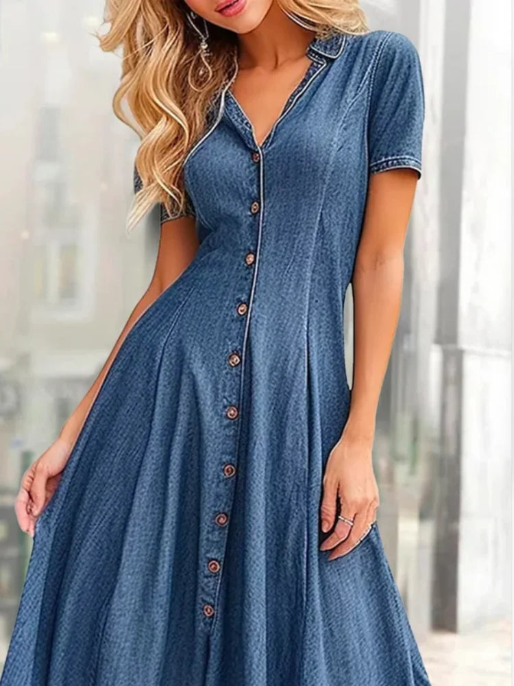 The Downham Denim Collar Dress