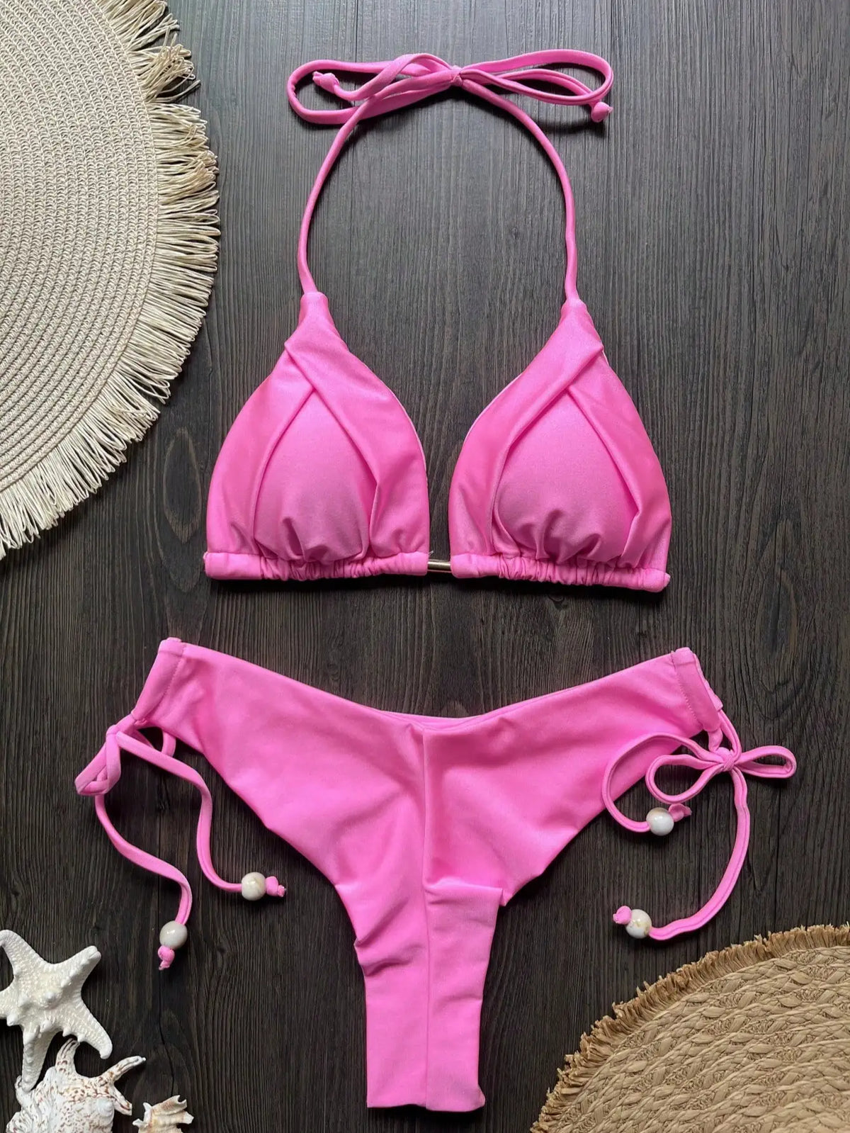 The Harrow Beaded Halter Bikini