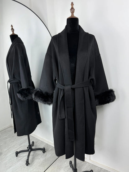 The Crystal Palace Faux Fur-Trim Wool Coat