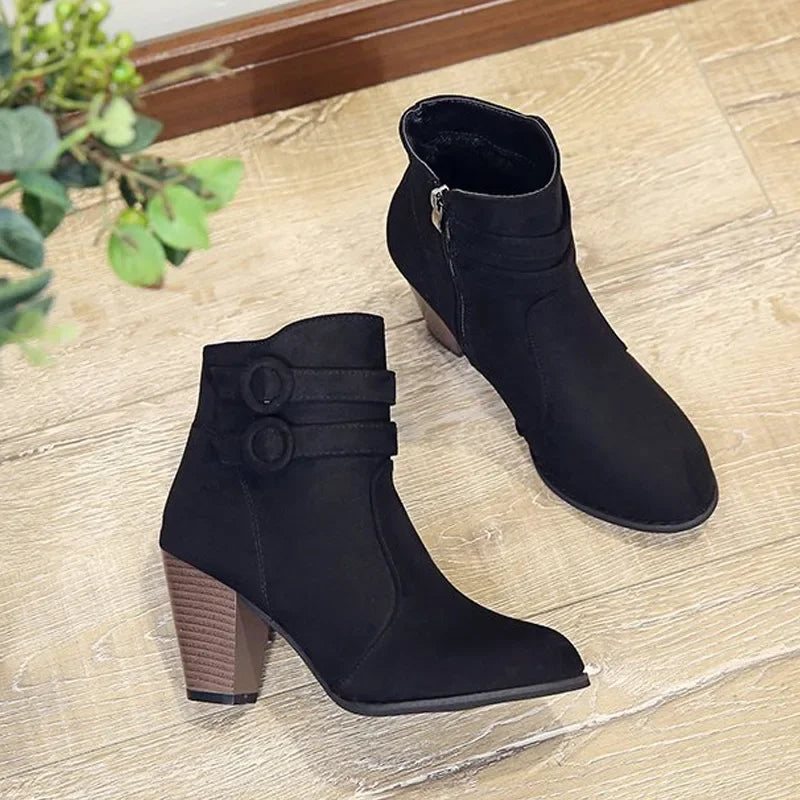 The Lewisham Retro Square-Heel Ankle Boots