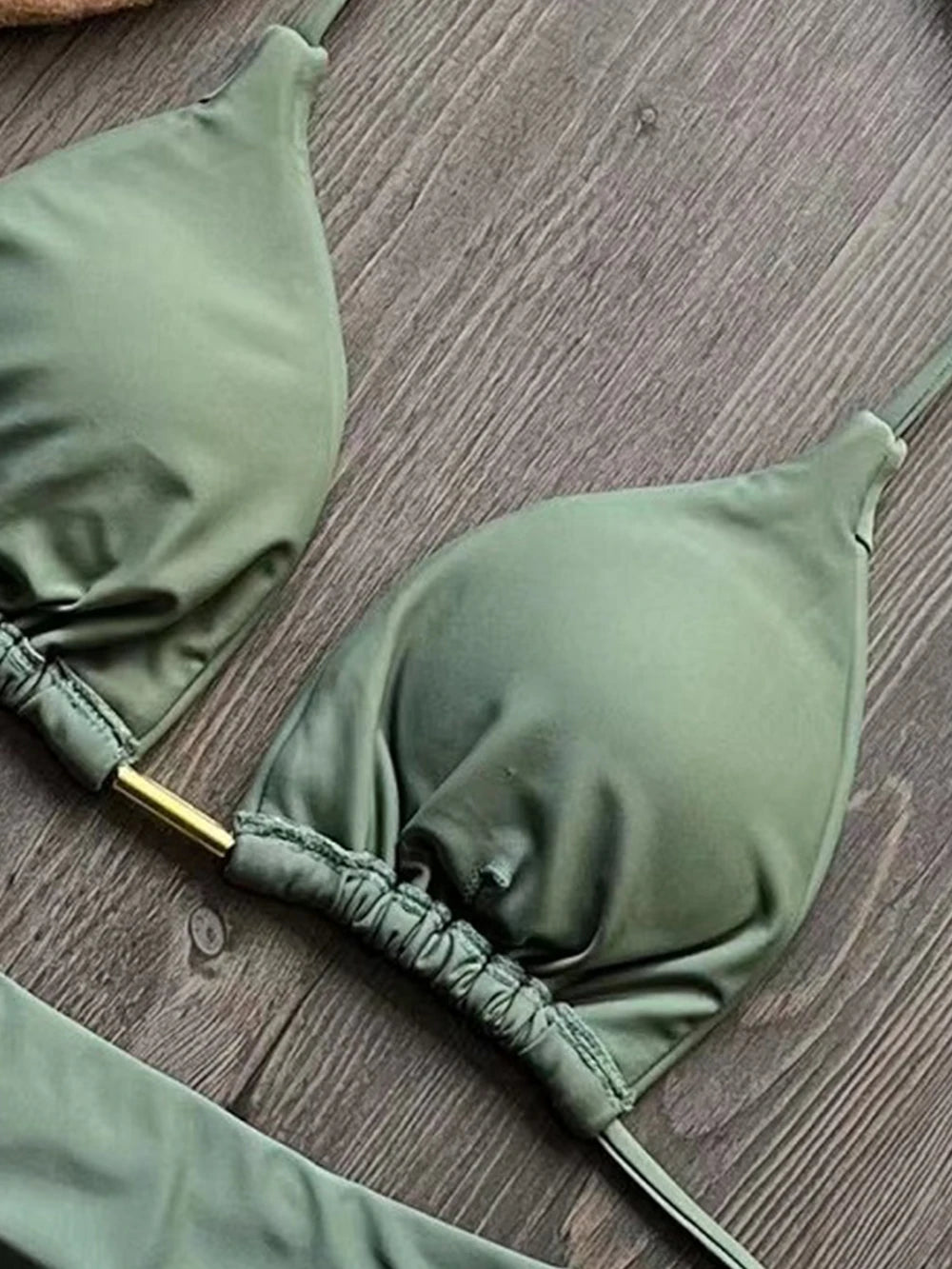 The Harrow Beaded Halter Bikini