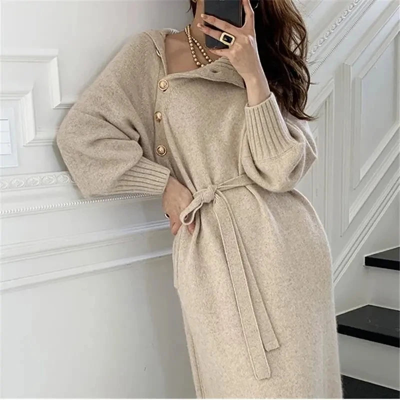 The Woodside Park Button-Front Knit Dress