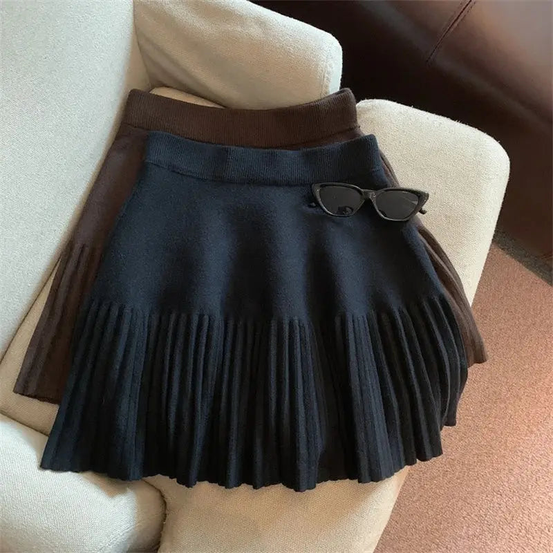 The Hendon Pleated Knit Mini Skirt
