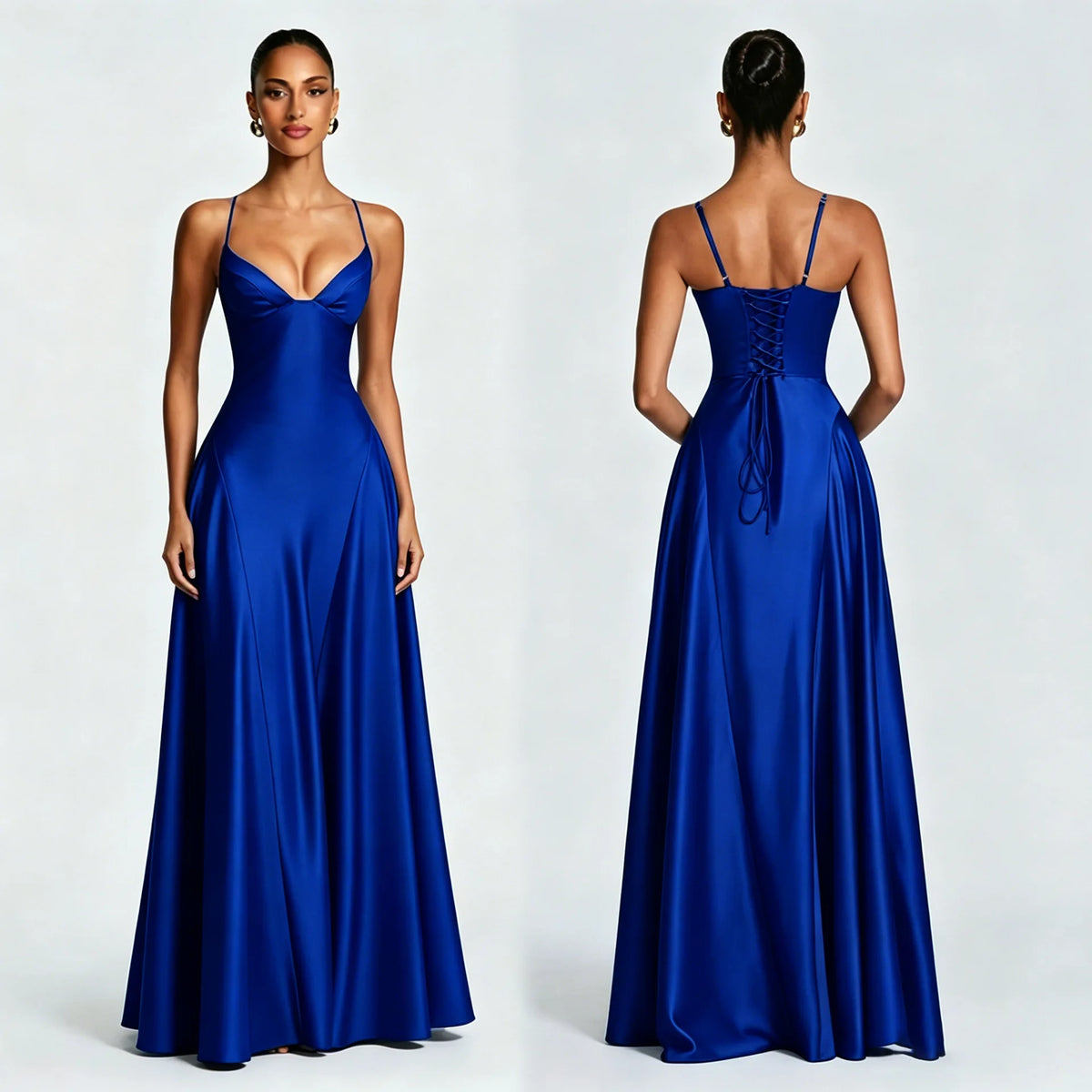 The Kensal Green Satin Corset Maxi Dress