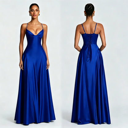 The Kensal Green Satin Corset Maxi Dress