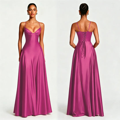 The Kensal Green Satin Corset Maxi Dress