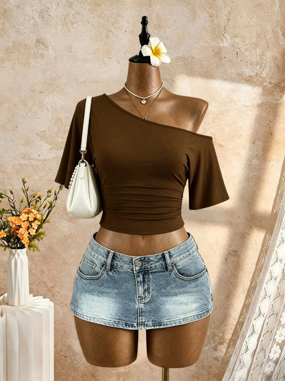 The Hounslow One-Shoulder Ruched Top