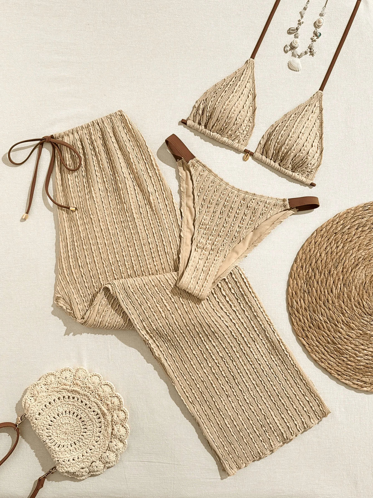 The Balham Drawstring Three-Piece Bikini Set
