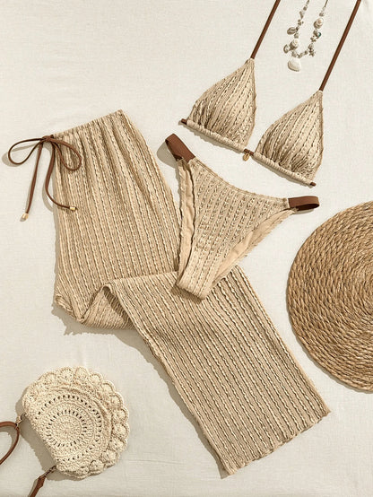 The Balham Drawstring Three-Piece Bikini Set