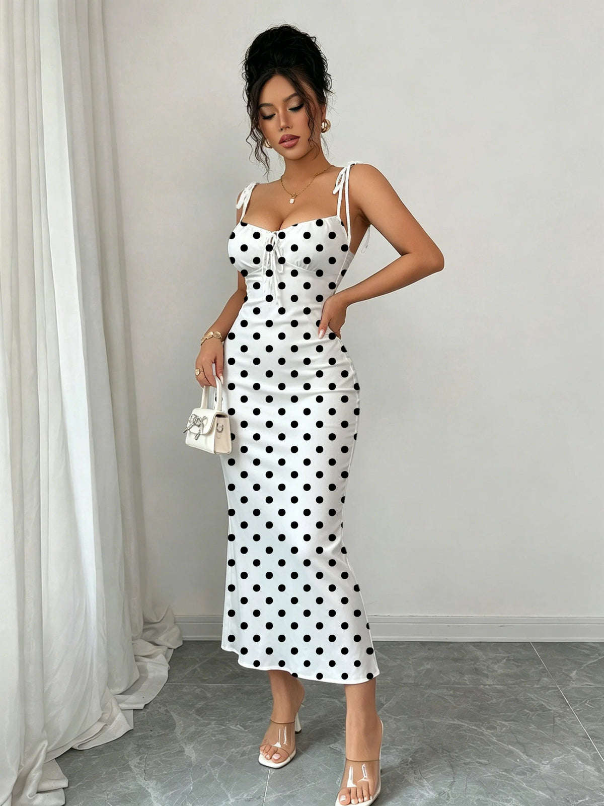 The Marylebone Bow-Strap Midi Dress