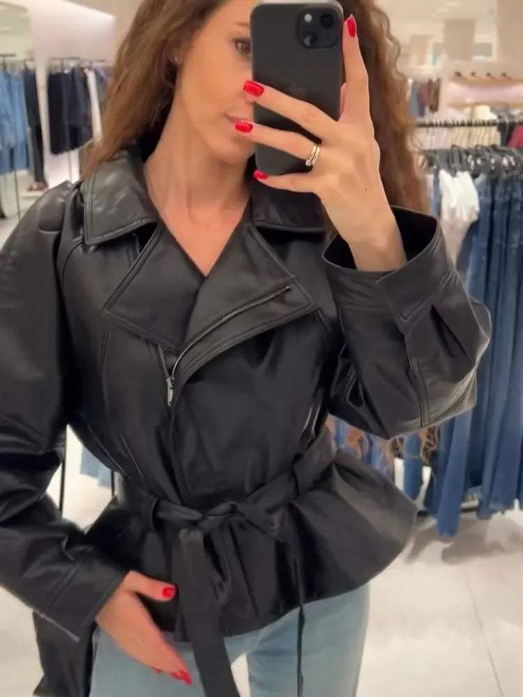 The Wood Green Faux Leather Trench Jacket