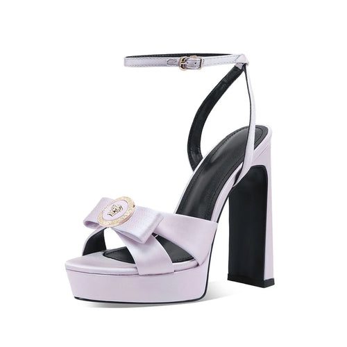 The Camberwell Satin Bow Platform Sandals