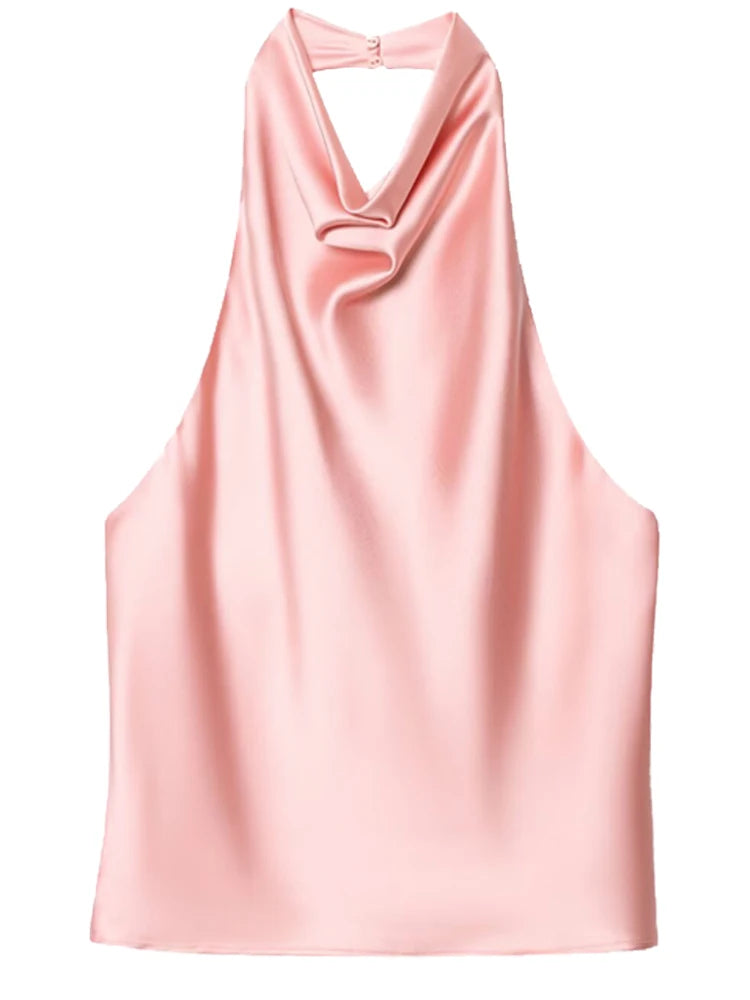 The Brondesbury Satin Corset Halter Top