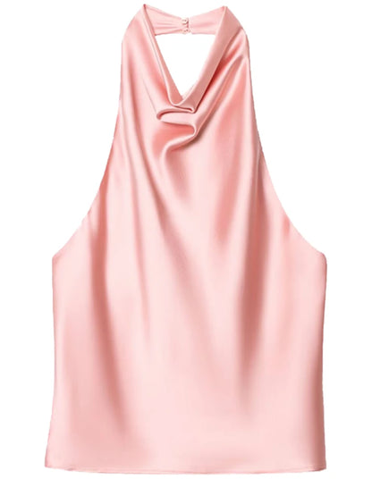 The Brondesbury Satin Corset Halter Top