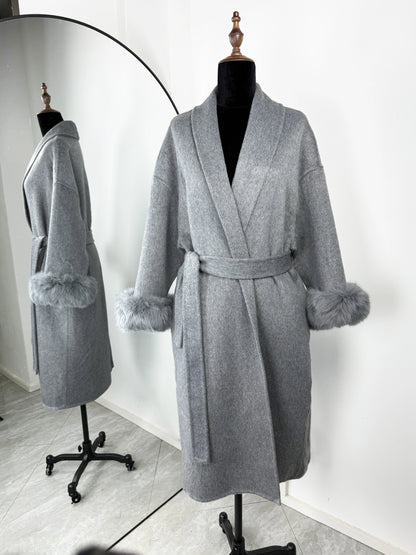 The Crystal Palace Faux Fur-Trim Wool Coat