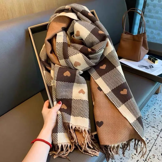 The Rayners Lane Heart-Shaped Plaid Scarf