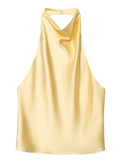 The Brondesbury Satin Corset Halter Top