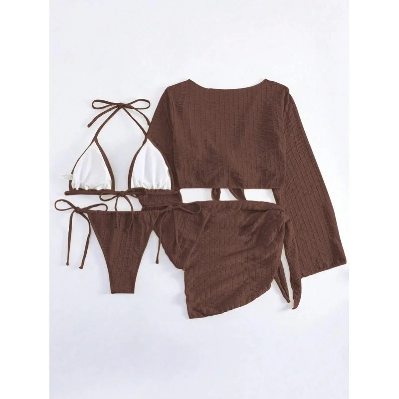 The Erith Three-Piece Cover-Up Bikini Set