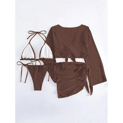 The Erith Three-Piece Cover-Up Bikini Set