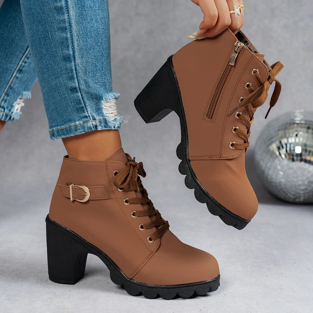 The Ilford Lace-Up Heeled Boots