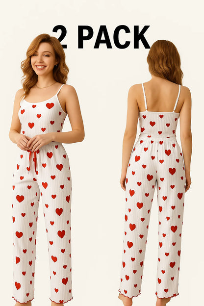The Turnham Green Heart-Print Pajama Set