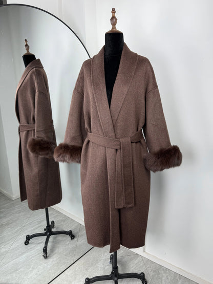 The Crystal Palace Faux Fur-Trim Wool Coat