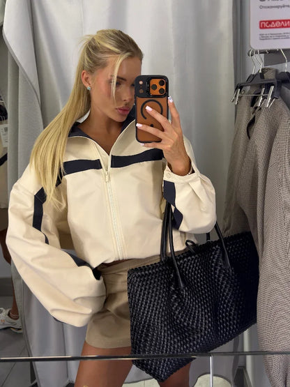 The Forest Hill Contrast-Stripe Windbreaker