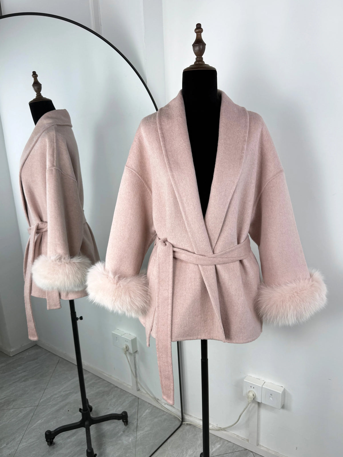 The Crystal Palace Faux Fur-Trim Wool Coat