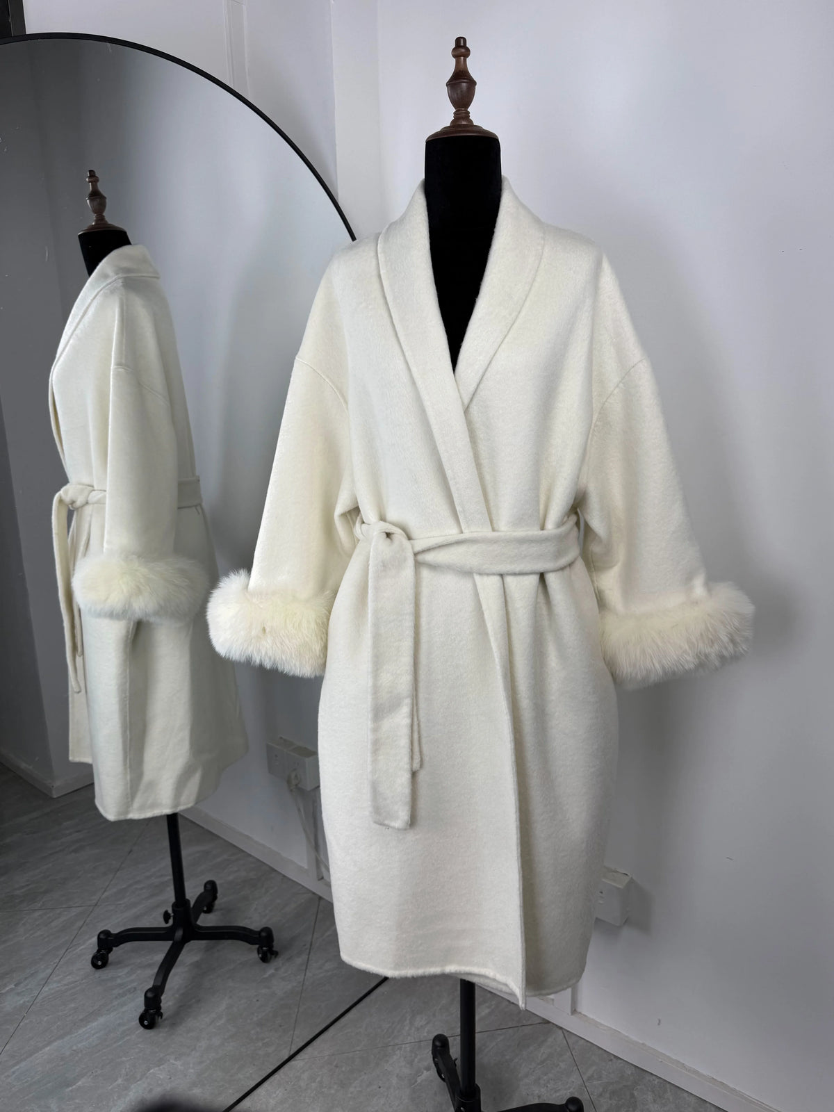 The Crystal Palace Faux Fur-Trim Wool Coat