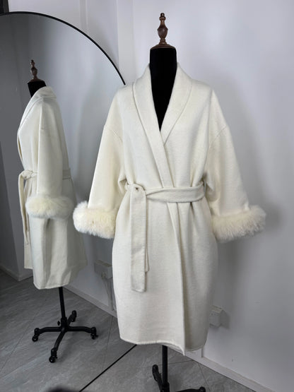 The Crystal Palace Faux Fur-Trim Wool Coat