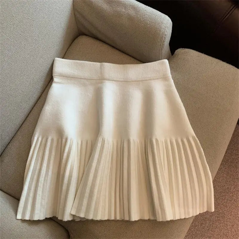 The Hendon Pleated Knit Mini Skirt