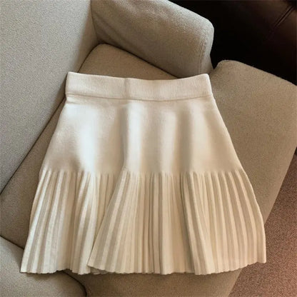 The Hendon Pleated Knit Mini Skirt