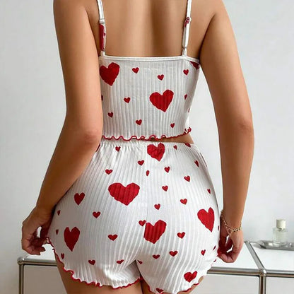 The Kensal Rise Love-Print Cami Pajama Set