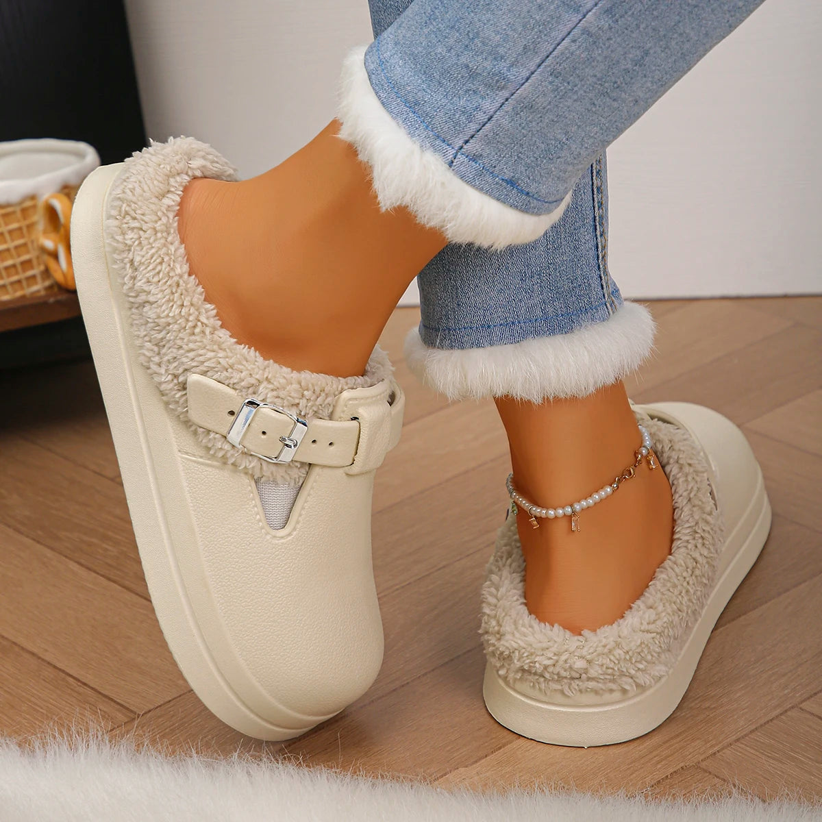 The Hayes Faux-Fur Mule Slippers