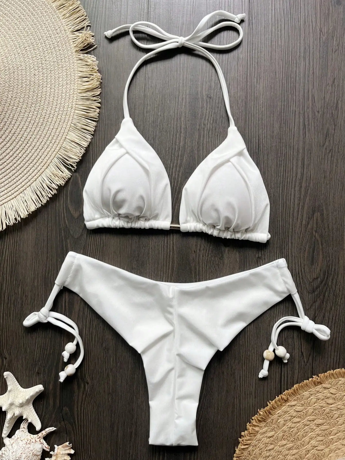 The Harrow Beaded Halter Bikini