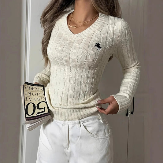 The Kingston Embroidered V-Neck Jumper