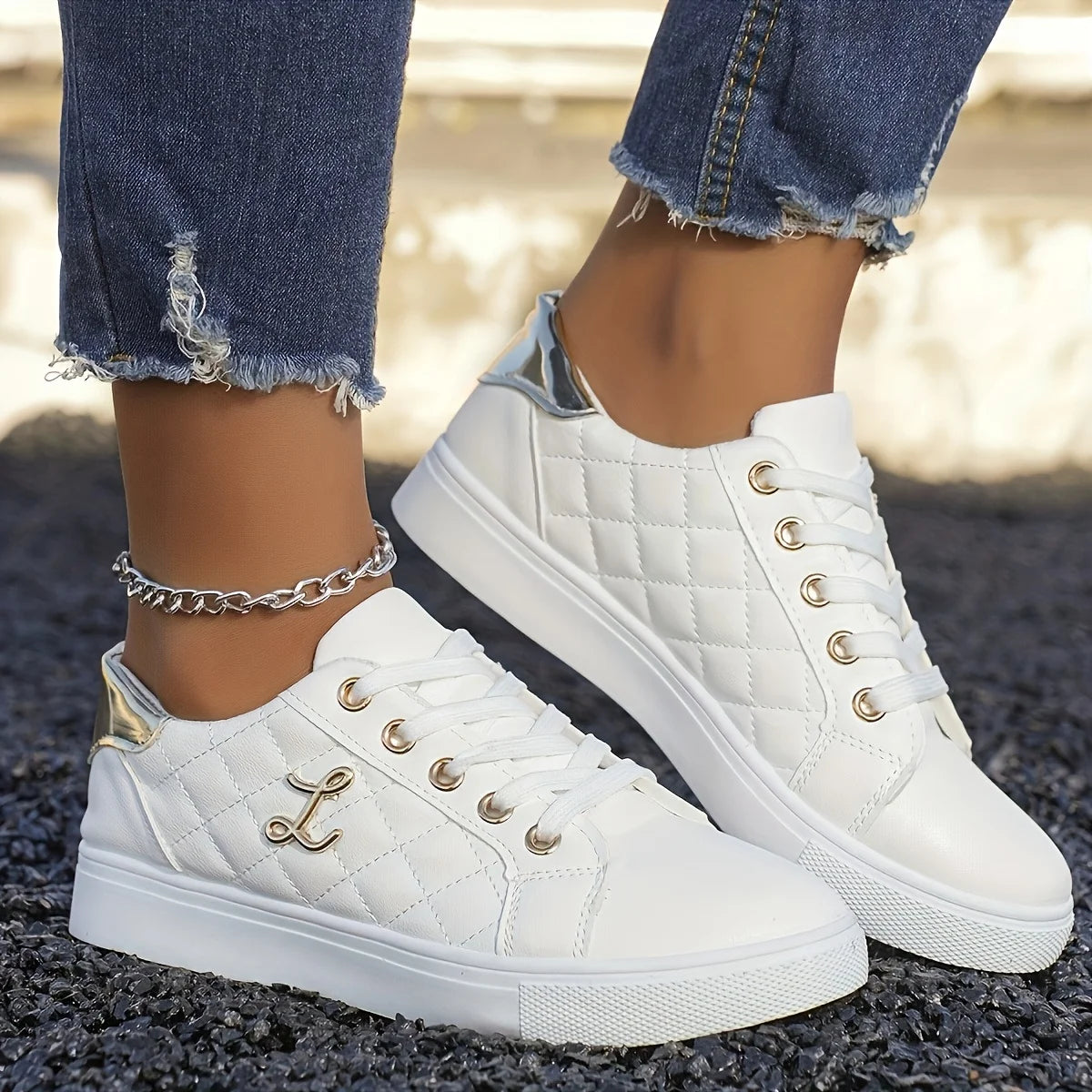 The Mile End Embellished Lace-Up Trainers