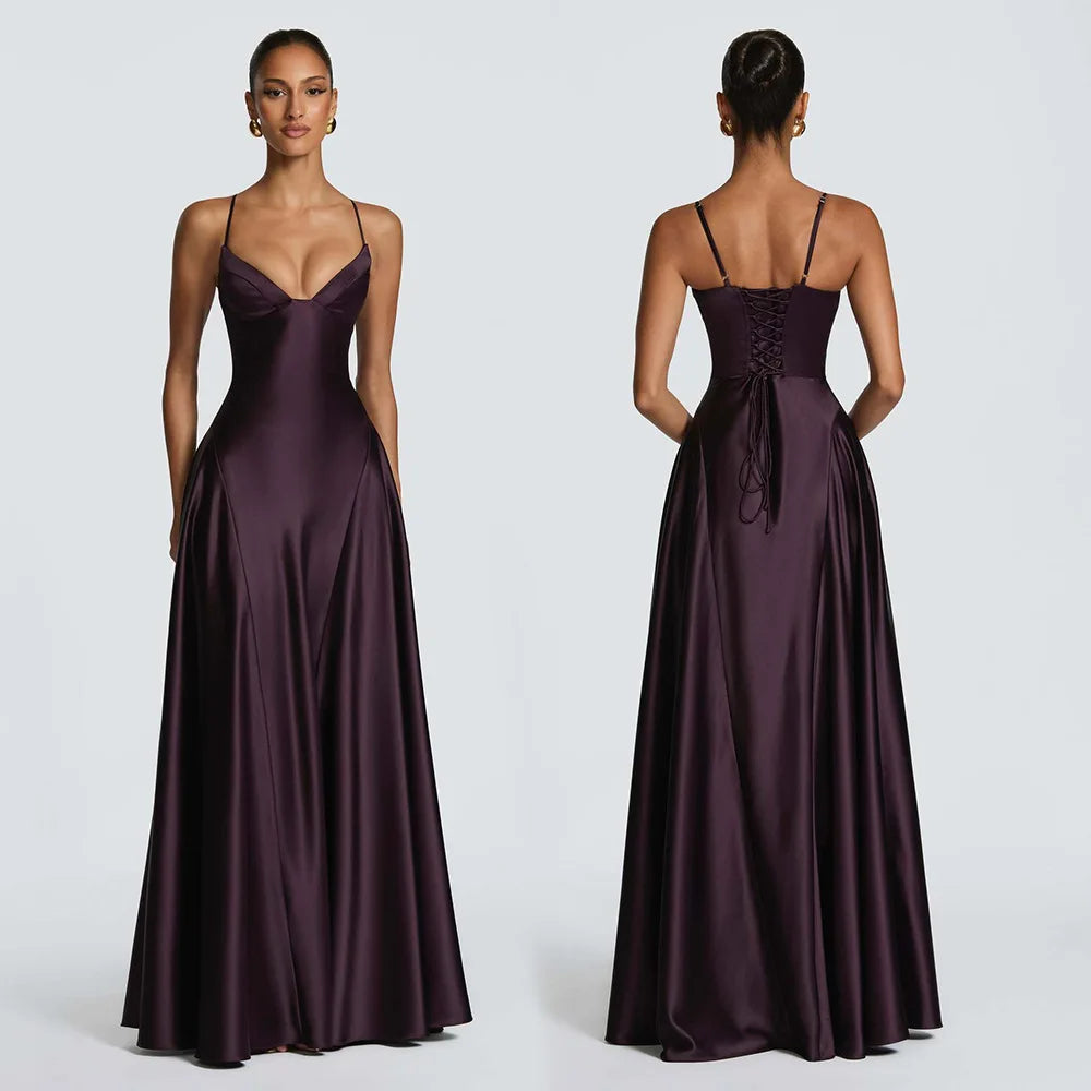 The Kensal Green Satin Corset Maxi Dress