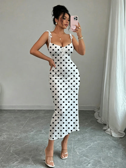 The Marylebone Bow-Strap Midi Dress