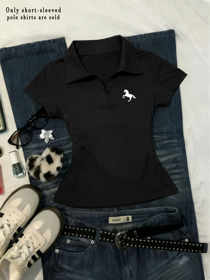 The Teddington Horse Emblem Polo Tee