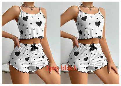 The Kensal Rise Love-Print Cami Pajama Set