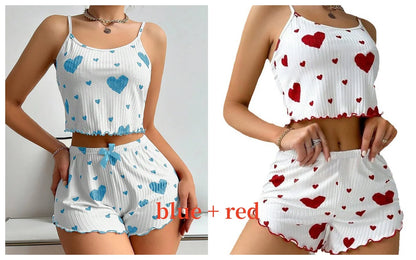 The Kensal Rise Love-Print Cami Pajama Set