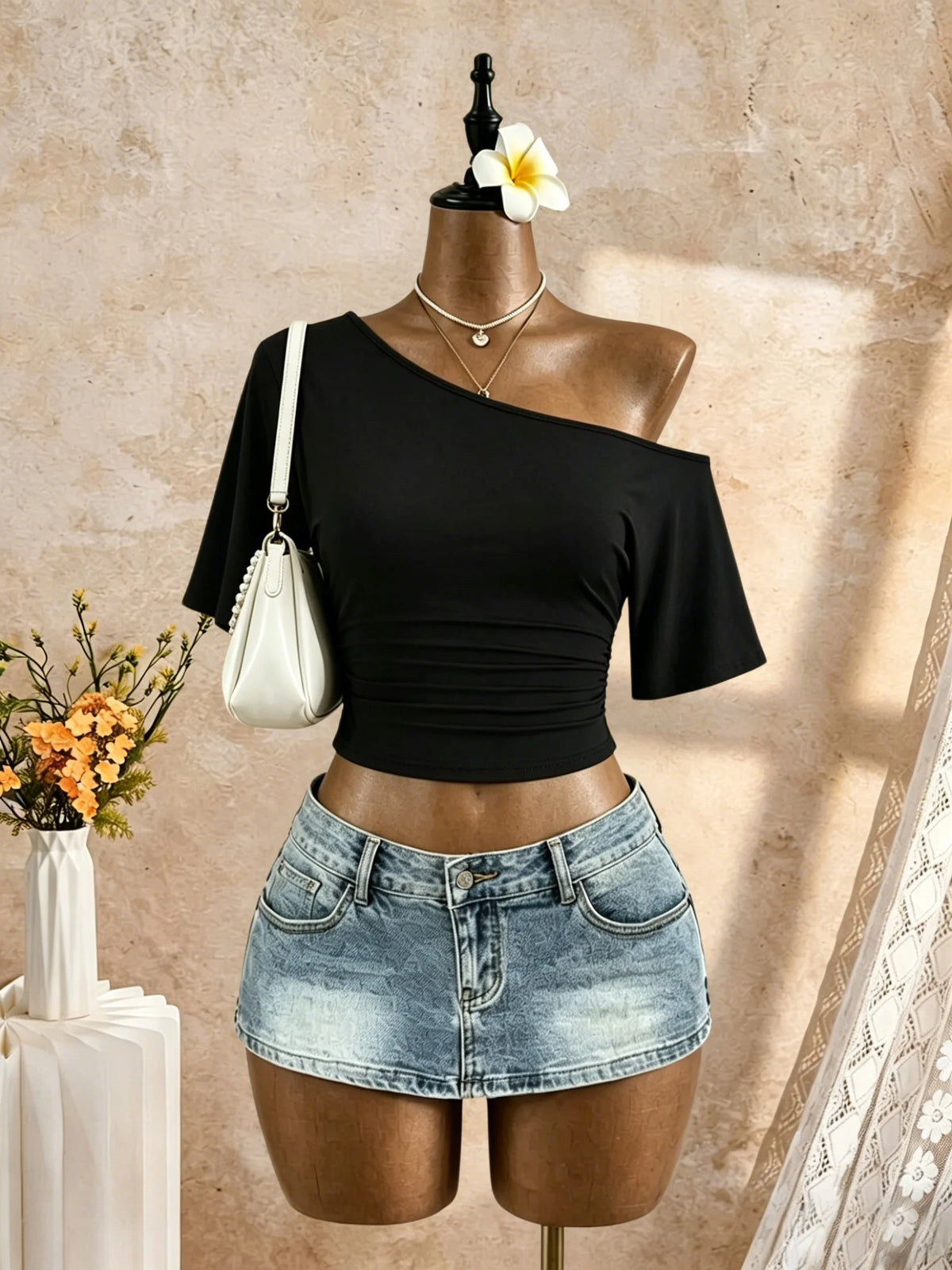 The Hounslow One-Shoulder Ruched Top